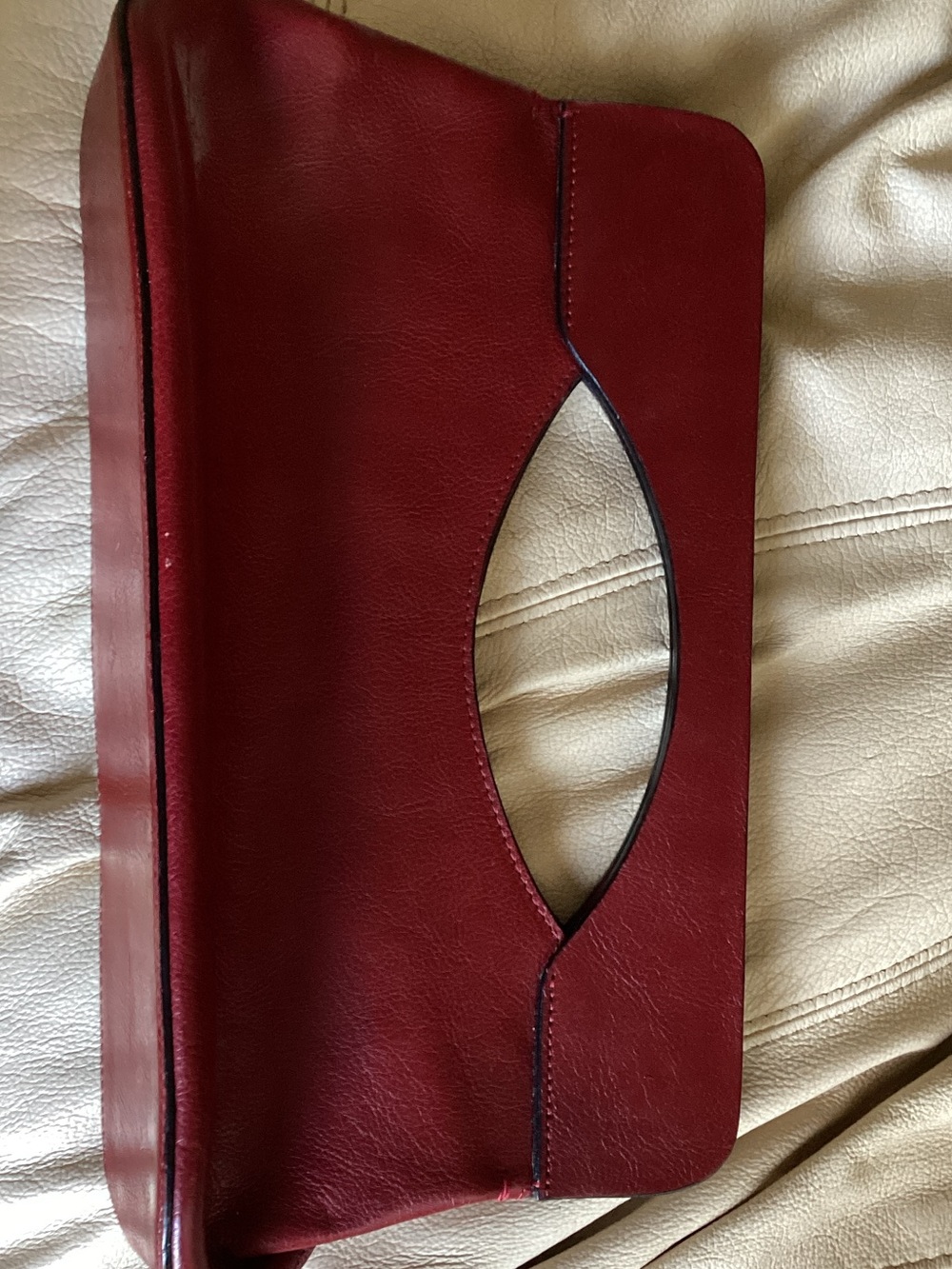 Pelle Studio Red Cutout Handle Clutch